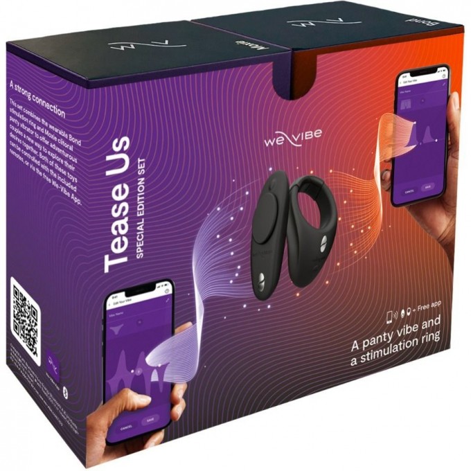 Набор WOMANIZER We-Vibe Tease Us: виброкольцо Bond + клиторальный вибратор Moxie черный SNDV1SG9 Набор WOMANIZER We-Vibe Tease Us: виброкольцо Bond + клиторальный вибратор Moxie черный SNDV1SG9